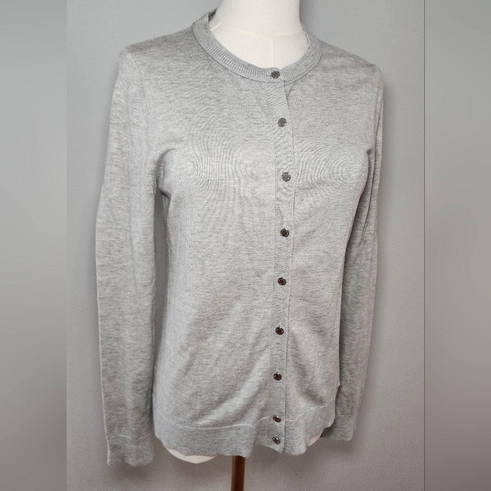 Calvin Klein Cardigan Business Casual Sweater Grey Rayon Blend Size S